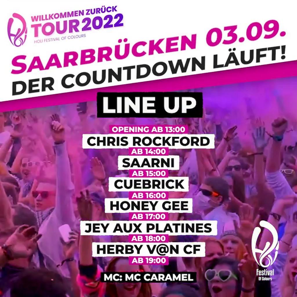 Lineup Poster Holi Festival Of Colours Saarbrücken 2022