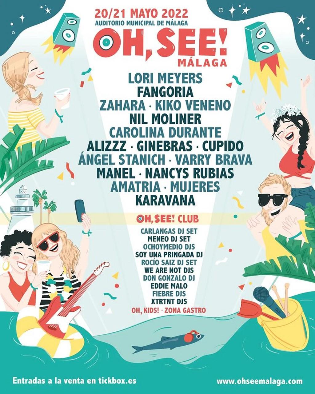 Lineup Poster Oh See Málaga 2022