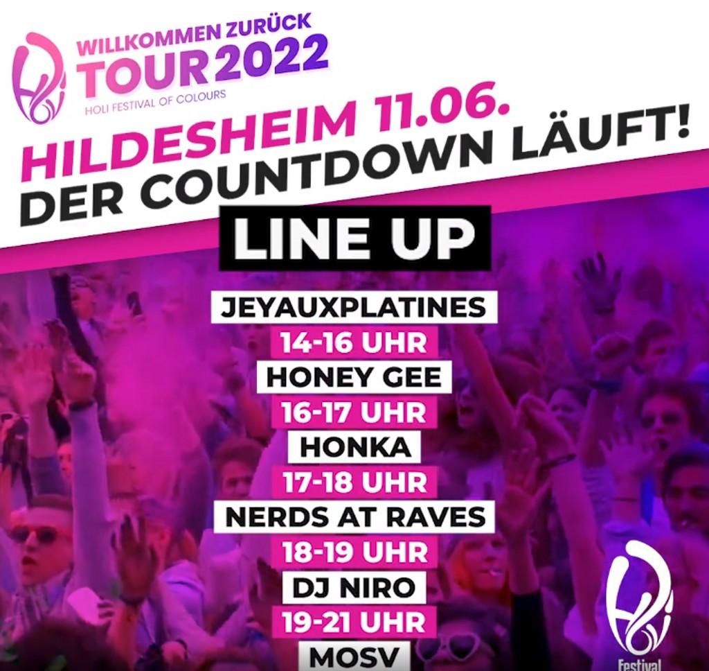 Lineup Poster Holi Festival Of Colours Hildesheim 2022