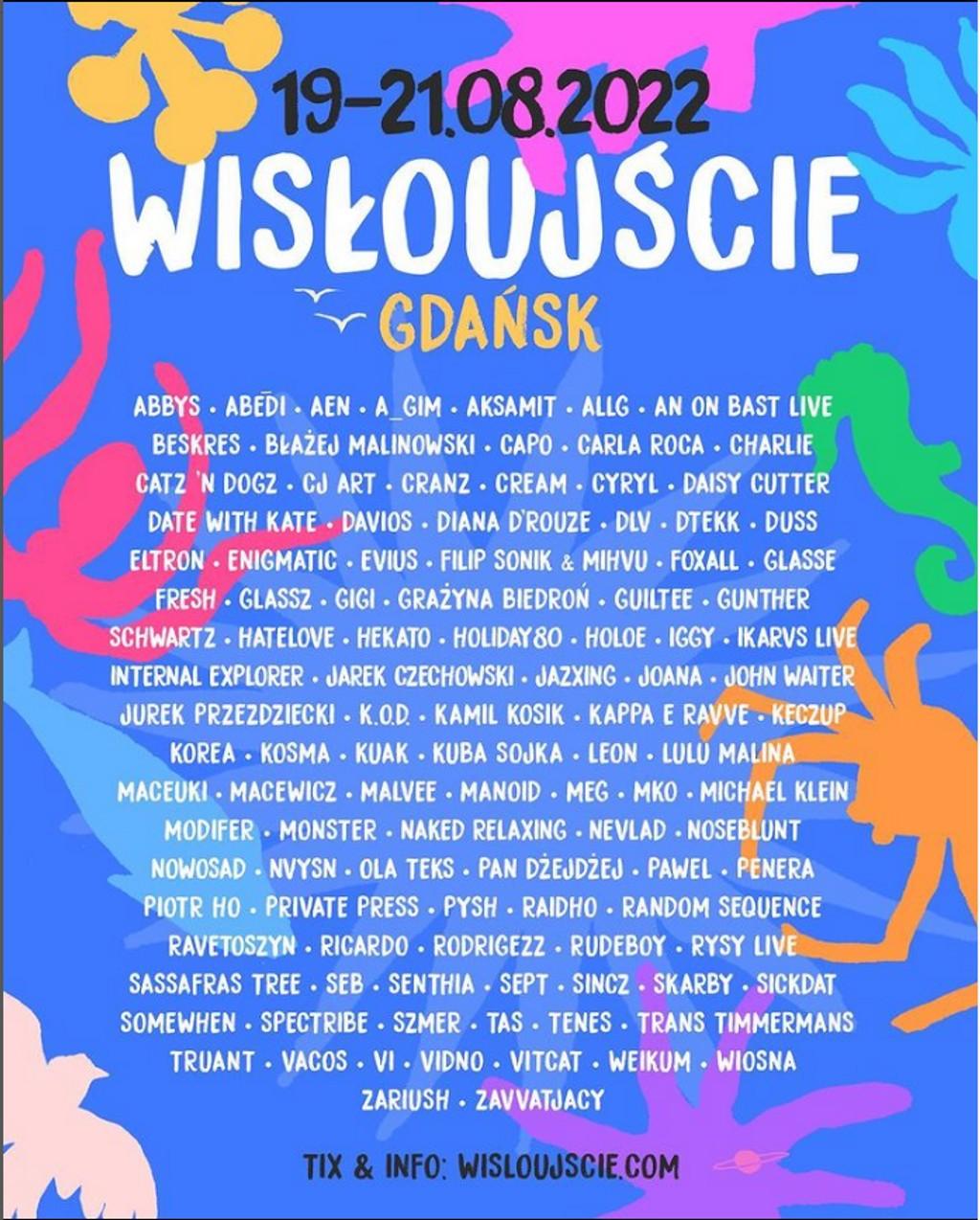 Lineup Poster Wisłoujście Festival 2022