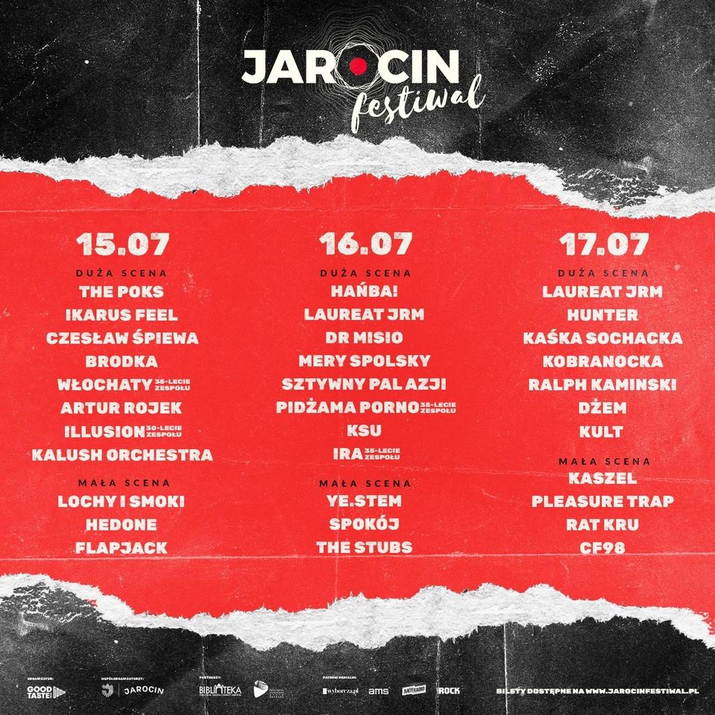 Lineup Poster Jarocin Festiwal 2022