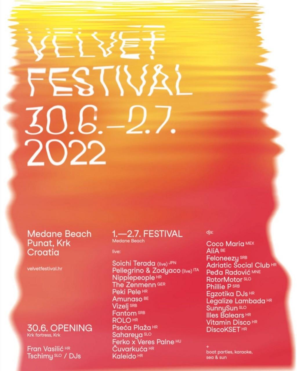 Lineup Poster Velvet Festival 2022