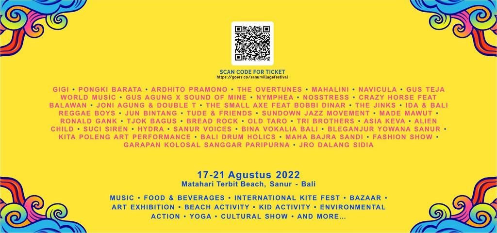 Lineup Poster Sanur Village Festival 2022