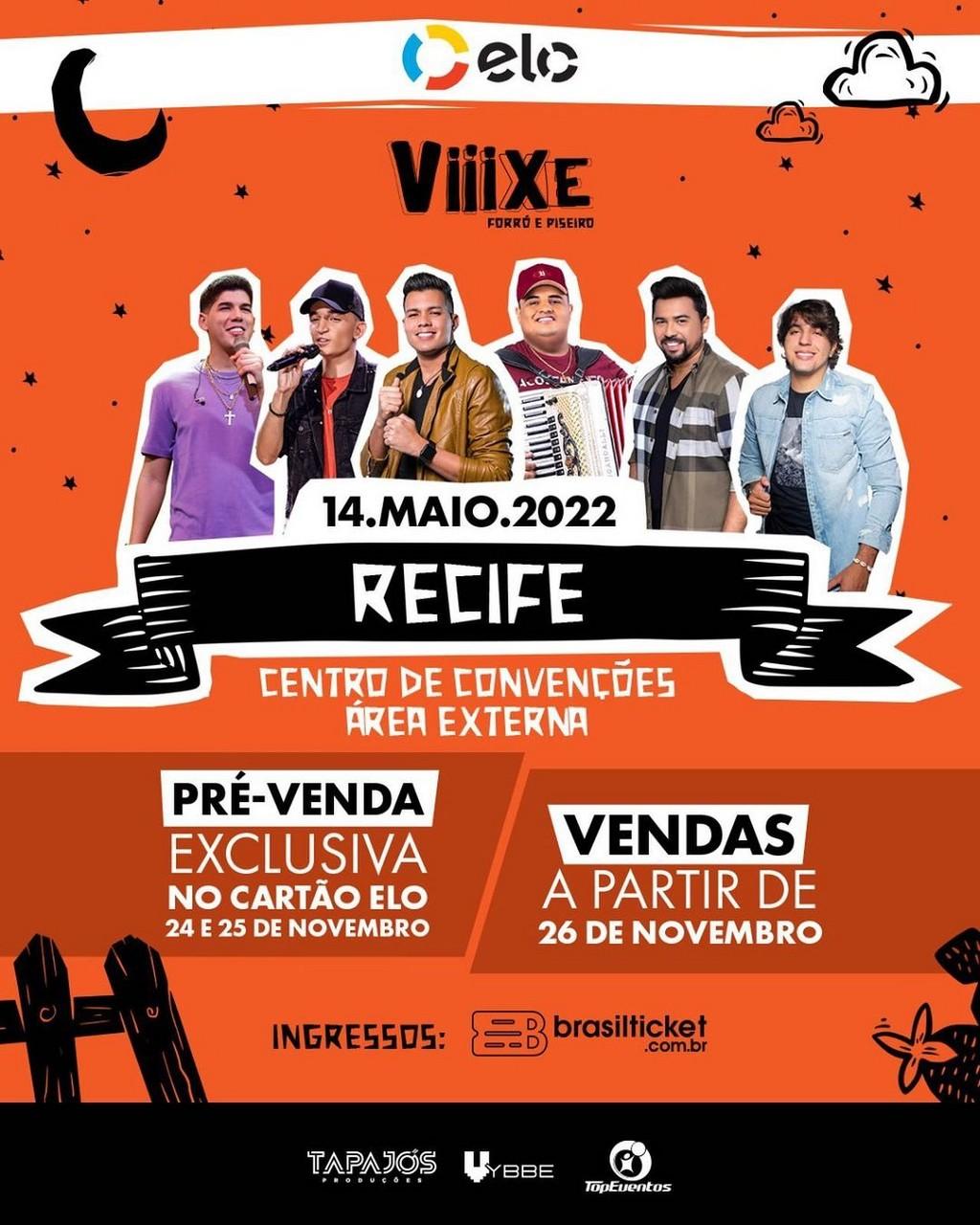 Lineup Poster Viiixe Forró e Piseiro Recife 2022