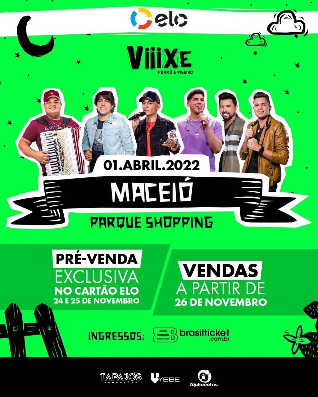 Lineup Poster Viiixe Forró e Piseiro - Maceió 2022