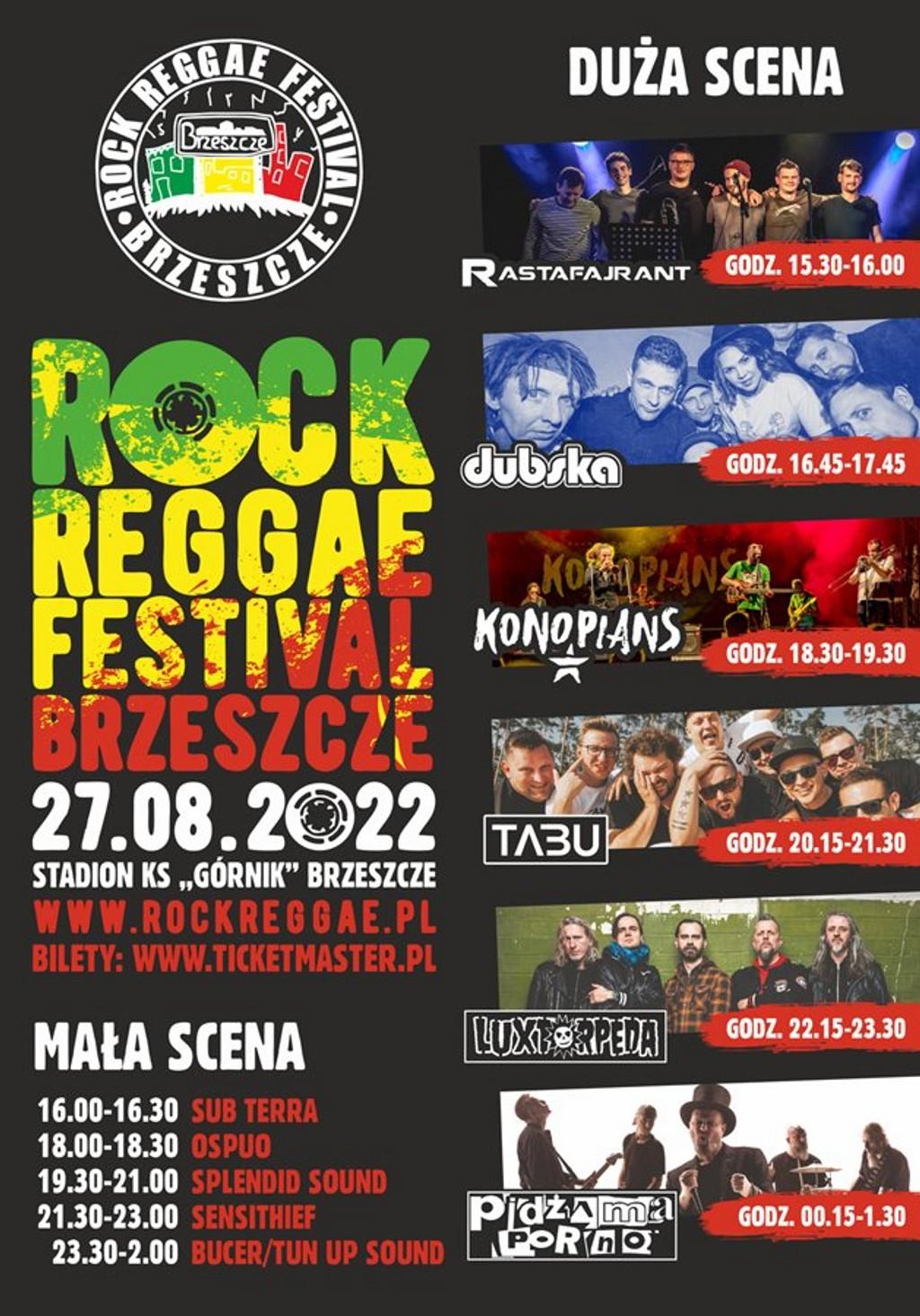 Lineup Poster Rock Reggae Festival 2022