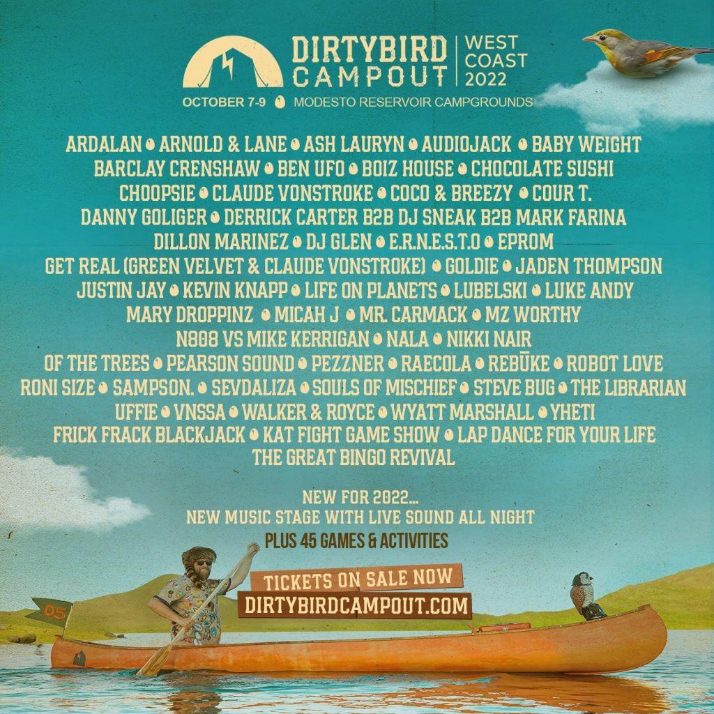 Lineup Poster Dirtybird Campout West Coast 2022