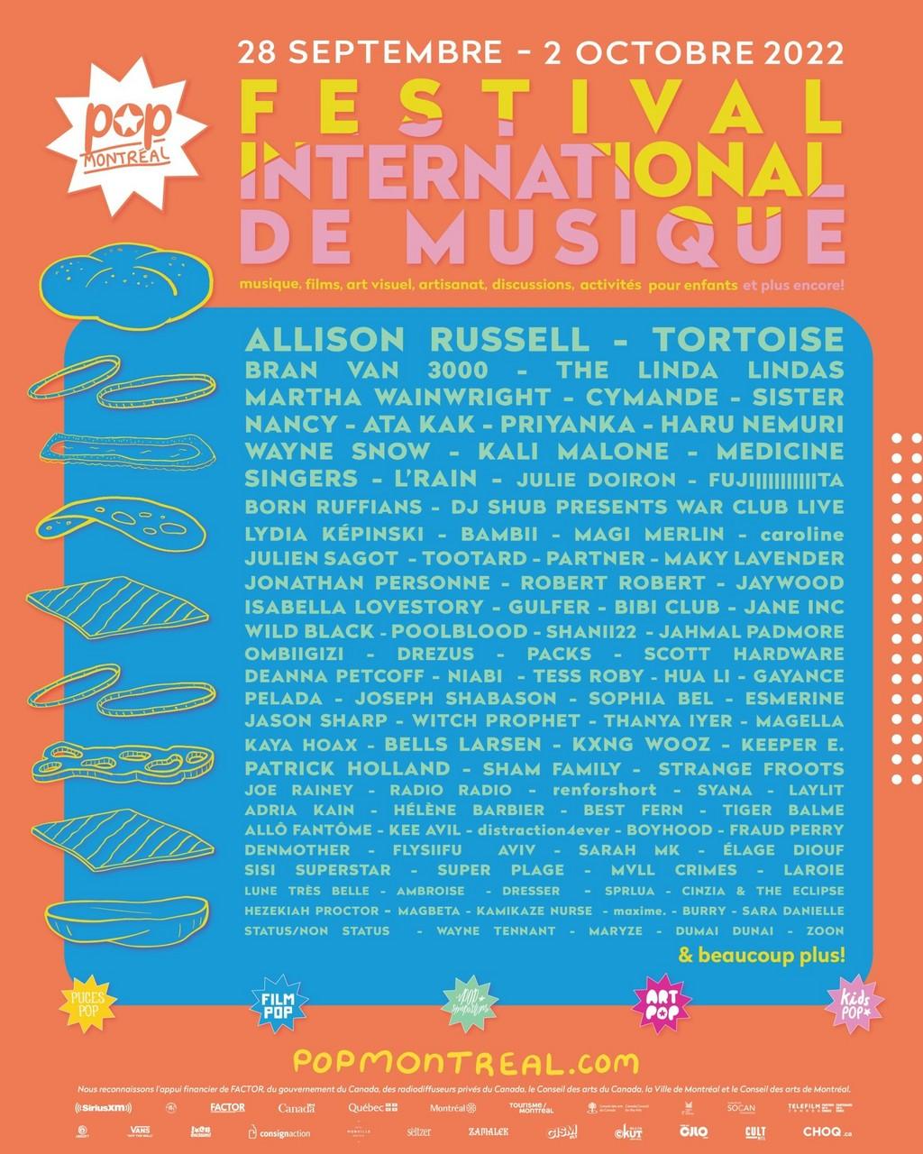 Lineup Poster Pop Montreal 2022