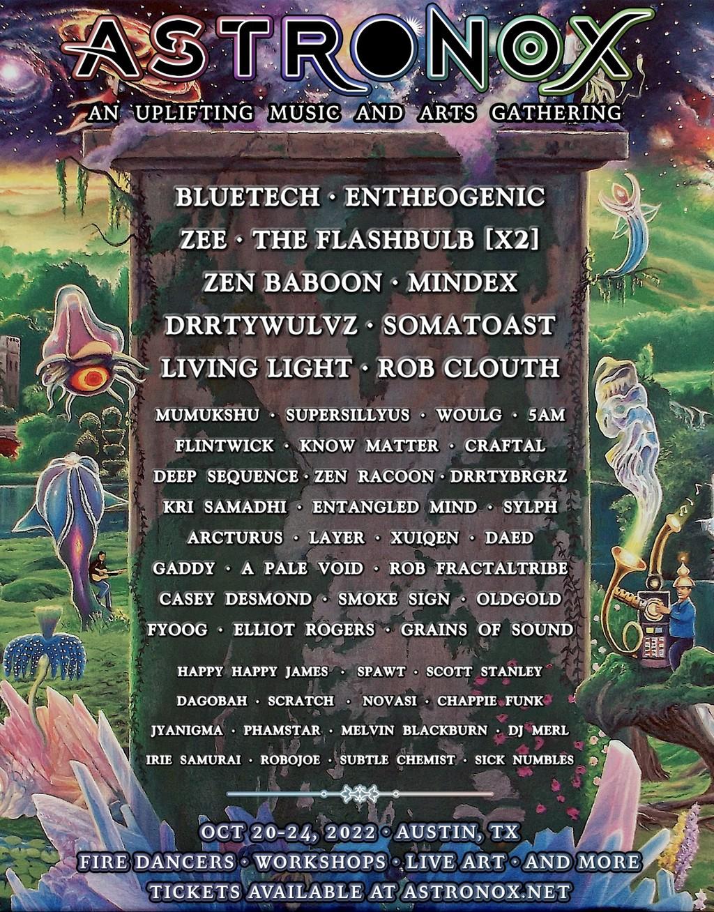 Lineup Poster Astronox Music and Arts Gathering 2022