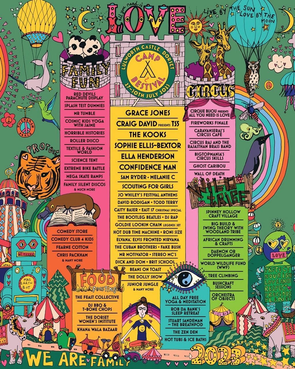 Lineup Poster Camp Bestival 2023