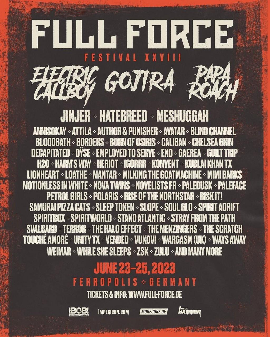 Lineup Poster Full Force Festival 2023