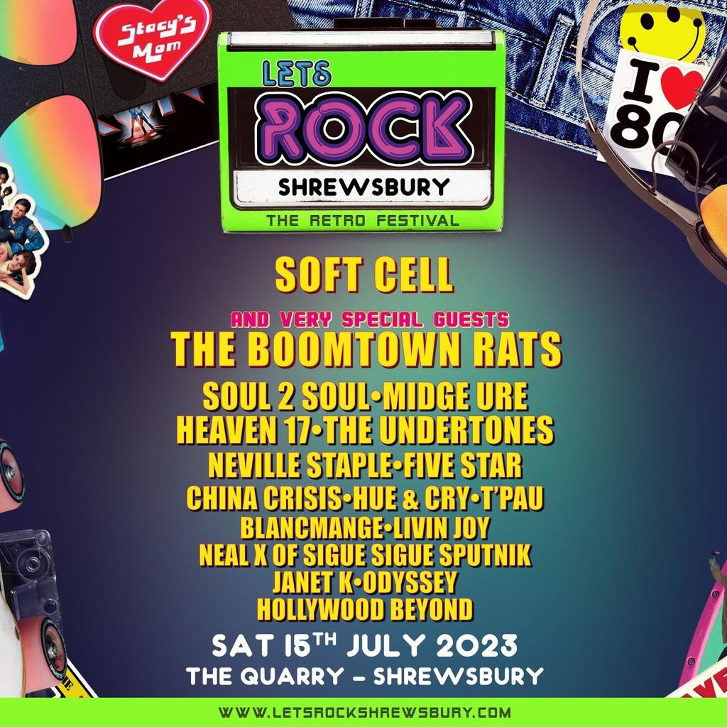 Lineup Poster Let's Rock Shrewsbury 2023