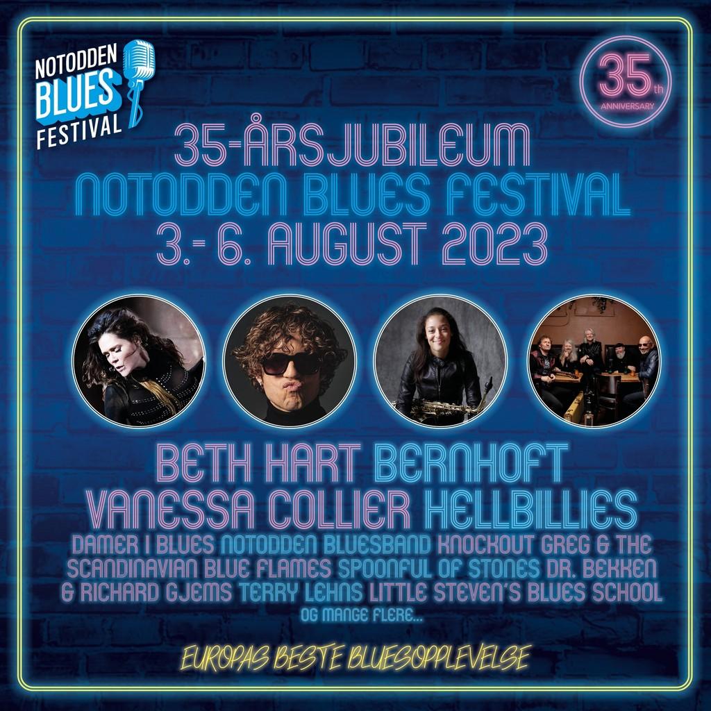 Lineup Poster Notodden Blues Festival 2023